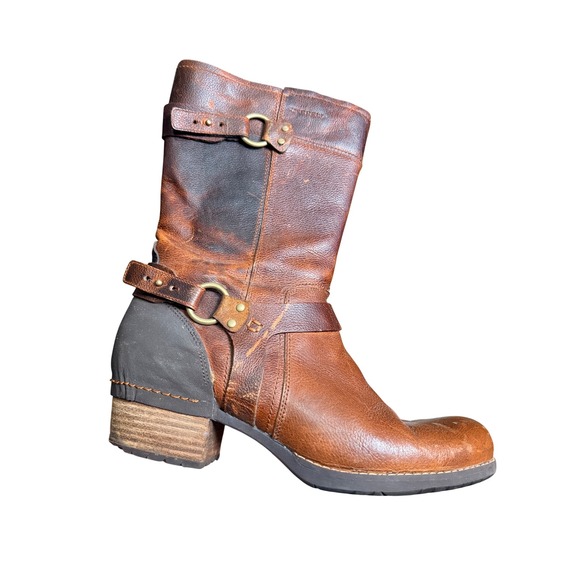 Merrell Shoes - Merrell Oak Brown Leather Harness Mid Calf Boots Wmns 10.5 Brass boho bike